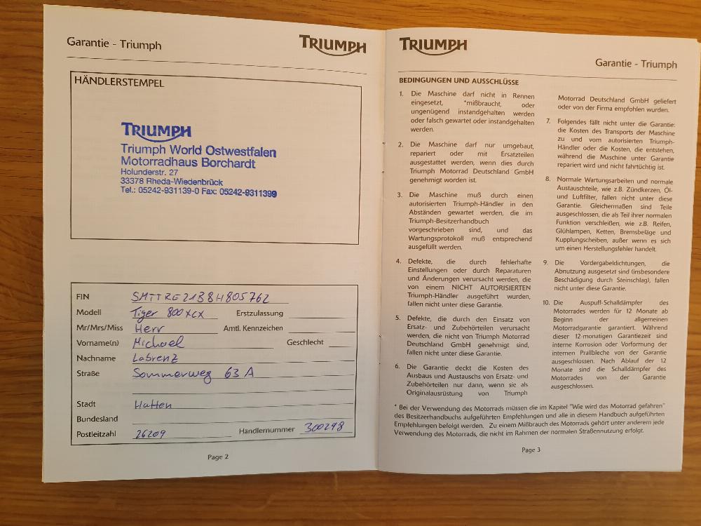 Motorrad verkaufen Triumph Tiger 800 Ankauf